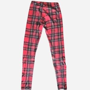 Legging Cherish Red Plaid Skinny Pant Small Sleep Pajama Lounge Layering